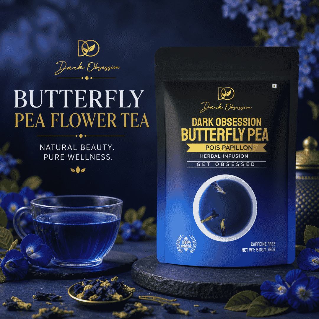 dark obsession butterfly pea flower tea premium blue herbal tea supplier and wholesaler in india